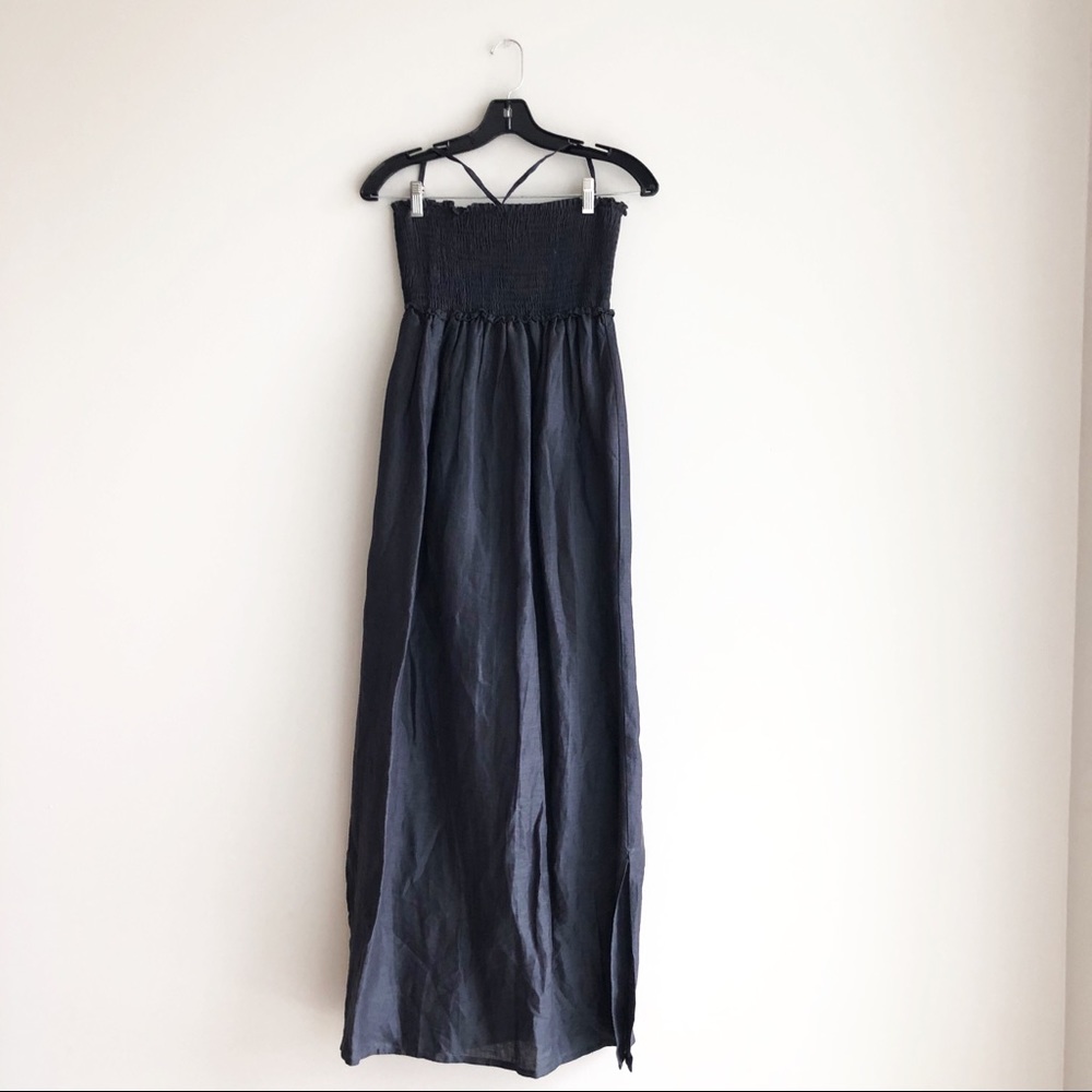 Nikibiki | Gray 100% Linen Maxi Dress